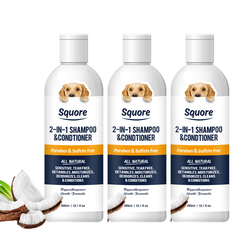 2-in-1 pet shampoo and grooming product, deodorizing and fragrant pet shampoo